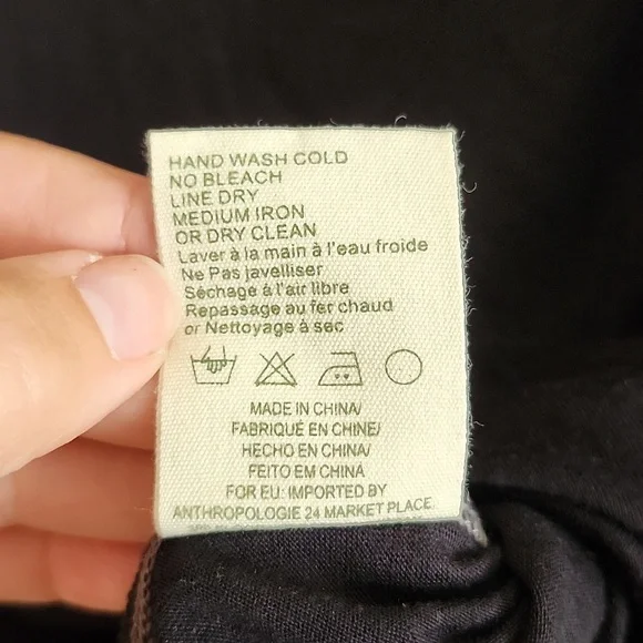 Tiny Anthropologie Black and White Sheer Long Sleeve Scoop Neck Blouse Women Top - Picture 7 of 9